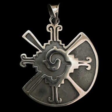 Handmade in Taxco Mexico Aztec sterling silver pendant