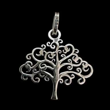 Sterling silver curly tree pendant