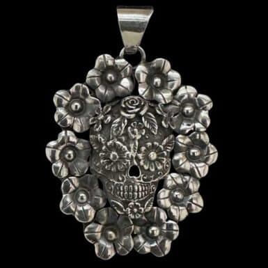Sterling silver calavera pendant from Mexico