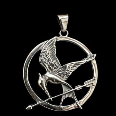 Handmade sterling silver hunger games pendant