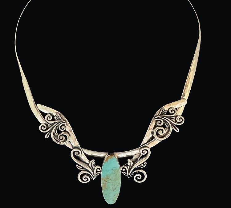 Kingman Turquoise Fancy Scroll Collar